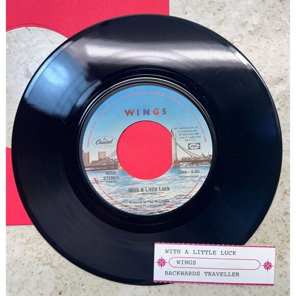 Paul McCartney and Wings With a Little Luck / Backwards Traveller 45 Rock Pop - Picture 3 of 6